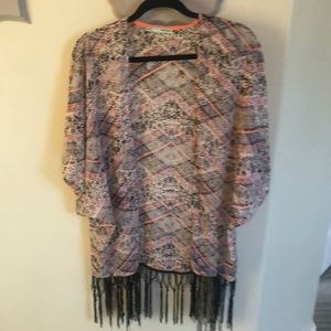 Aztec print cardigan size s/m. Black coral